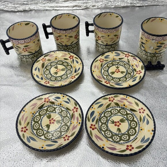 Temptations By Tara Mugs Desert Plate Set Of 8 Ovenware‎ Old World Blue **Read - Picture 2 of 16